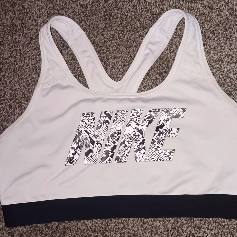 Nike White Snake Sports Bra
